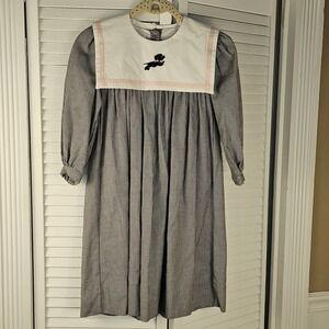 Strasburg Black White Houndstooth Reversible Collar Santa Dog Dress 6Y Christmas